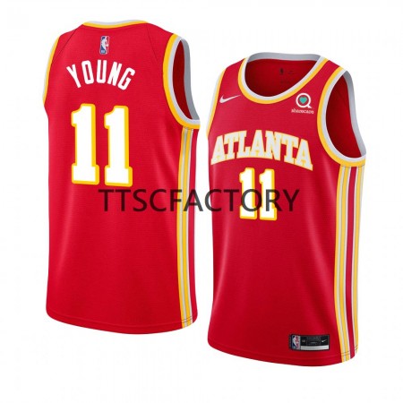Maillot Basket Atlanta Hawks Trae Young 11 Nike 2022-23 Icon Edition Rouge Swingman - Homme